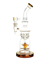 Amber 12" Tsunami Double Propeller Drum Perc Recycler Water Pipe