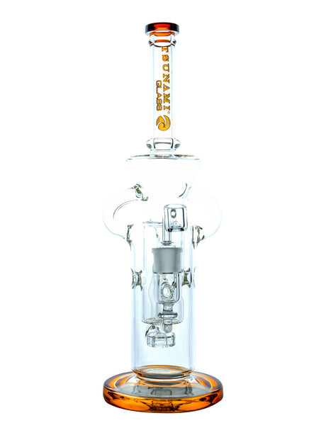 Amber 13" Tsunami Concentrate Rig Shower Head Swiss Recycler WP