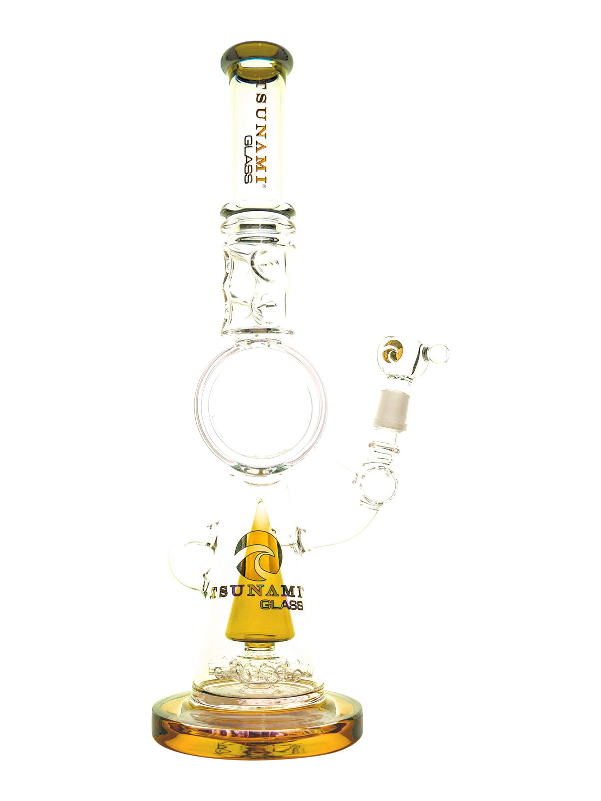 Amber 18" Tsunami Sprinkler Donut Water Pipe