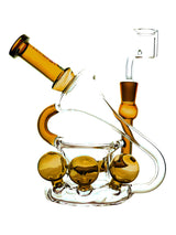 Amber 7" Tsunami Inline Percolator Concentrate Rig Waterpipe