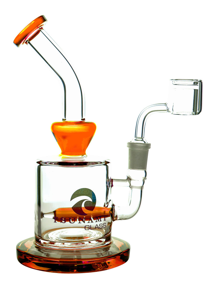 Amber 8" Tsunami Inline Concentrate Rig Glass Water Pipe