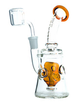 Amber 9" Tsunami Showerhead Swiss Concentrate Rig