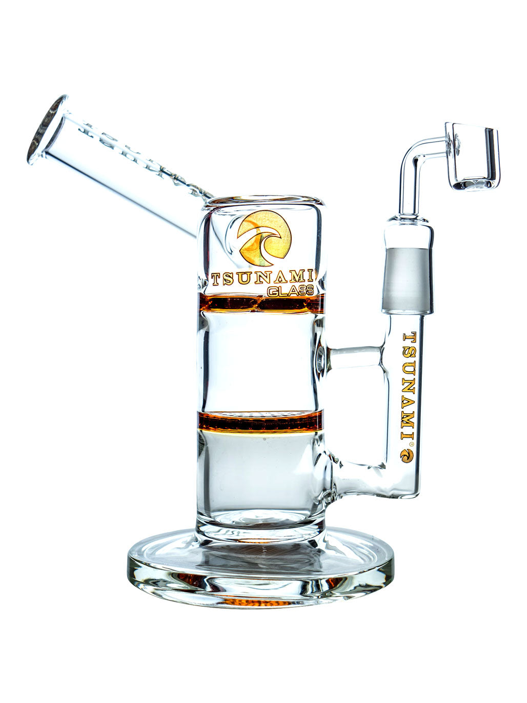 Amber 9" Tsunami Side Neck Honey Turbine Concentrate Rig