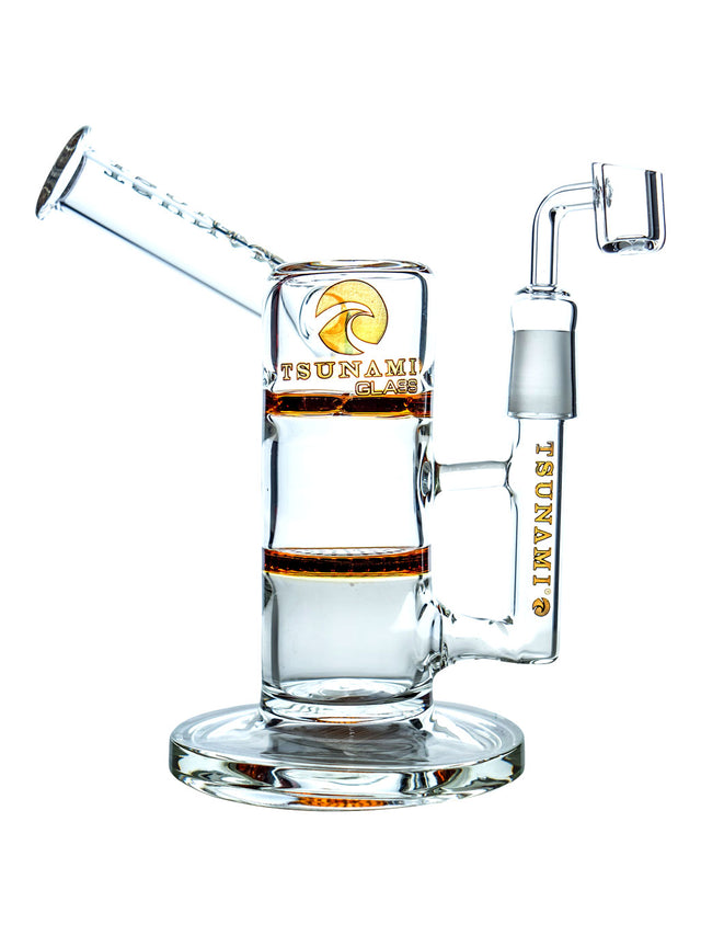 Amber 9" Tsunami Side Neck Honey Turbine Concentrate Rig