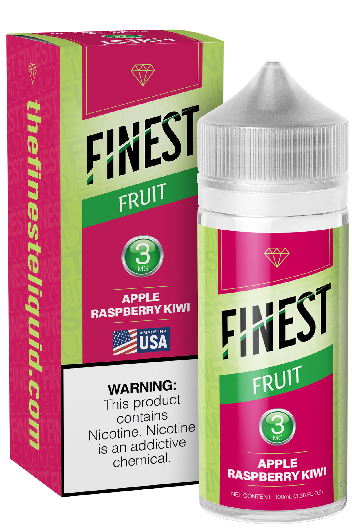 Apple Raspberry Kiwi Freebase E-Liquid Fruit Edition 100ML - The Finest