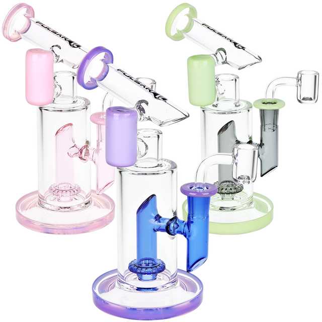 Bicolor Fractured Tower Glass Dab Rig 8" 14mm F - Pulsar