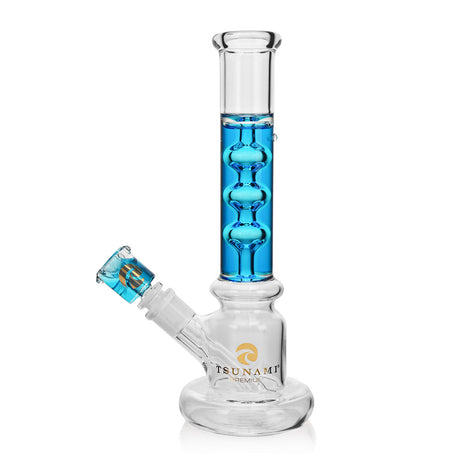 Blue 10" Glycerine Three Rings Water Pipe – Tsunami