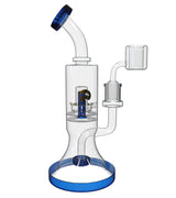 Blue 11" Tsunami Concentrate Water Pipe – Double Shower Head Perc