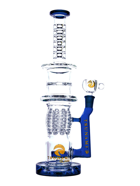 Blue 12" Tsunami Shower Head Grenade Turbine Water Pipe
