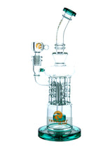 Blue 12" Tsunami Shower Head Rod Perc Recycler Water Pipe
