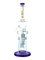 Blue 13" Tsunami Concentrate Rig Shower Head Swiss Recycler WP