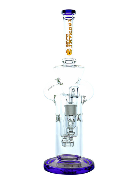 Blue 13" Tsunami Concentrate Rig Shower Head Swiss Recycler WP