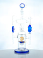 Blue 15" Tsunami Shower Head Donut Recycler Water Pipe
