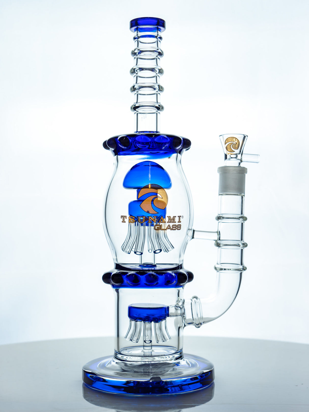 Blue 16" Tsunami Shower Head Jellyfish Water Pipe