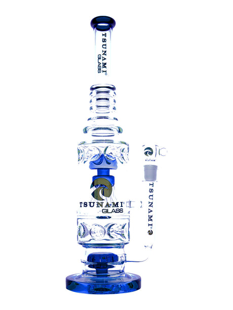 Blue 18" Tsunami Mushroom Jellyfish Water Pipe  