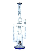 Blue 26" Tsunami Apple Double Donut Shower Head Perc Water Pipe