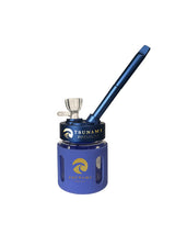 Blue 6" Mini Bubbler Water Pipe - Tsunami