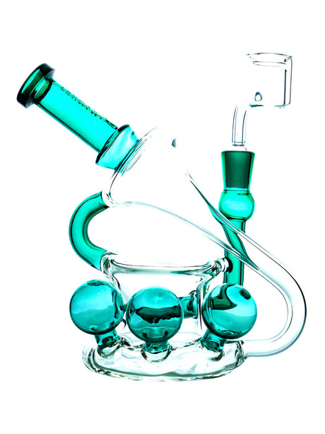 Blue 7" Tsunami Inline Percolator Concentrate Rig Waterpipe