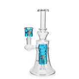 Blue 8" Tsunami Swirl Glycerine Water Pipe
