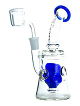 Blue 9" Tsunami Showerhead Swiss Concentrate Rig