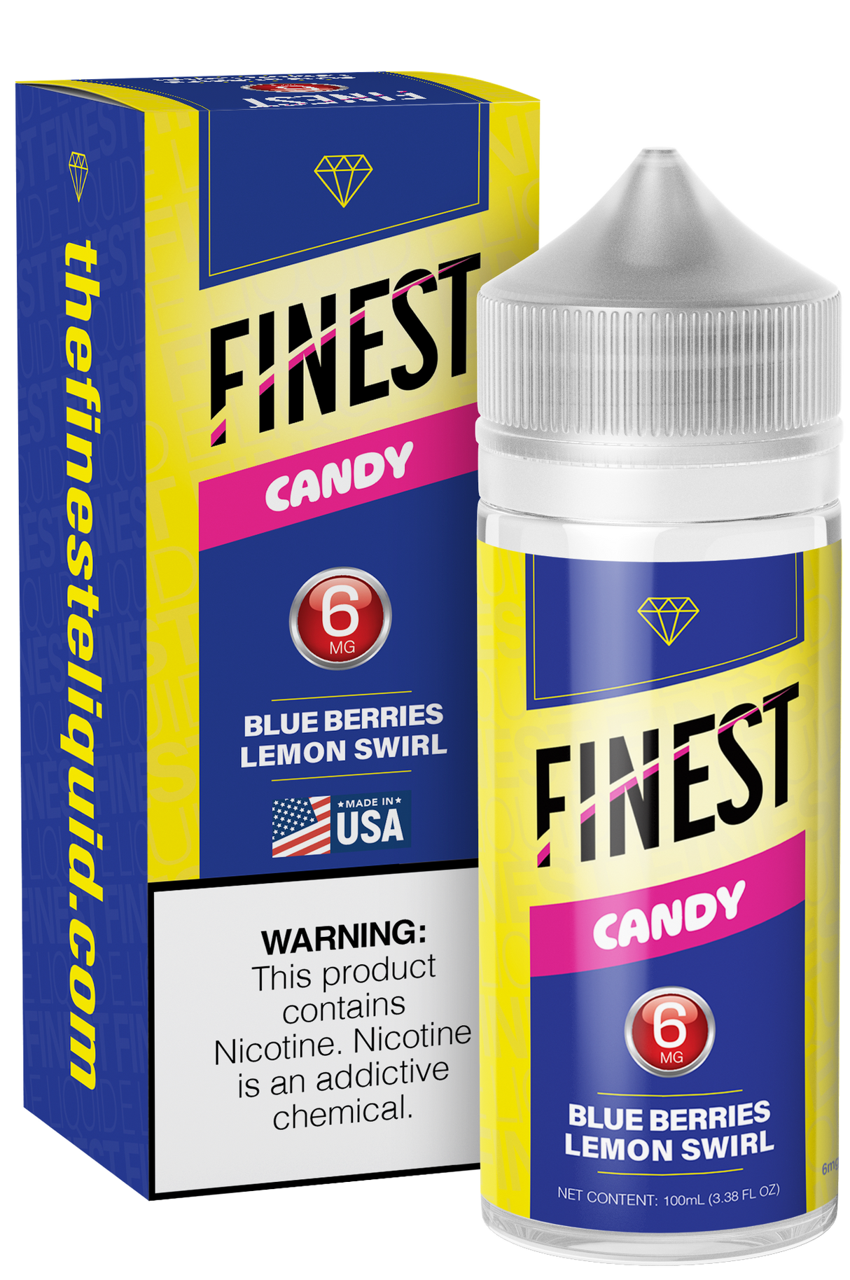 Blue Berries Lemon Swirl Freebase E-Liquid Candy Edition 100ML - The Finest