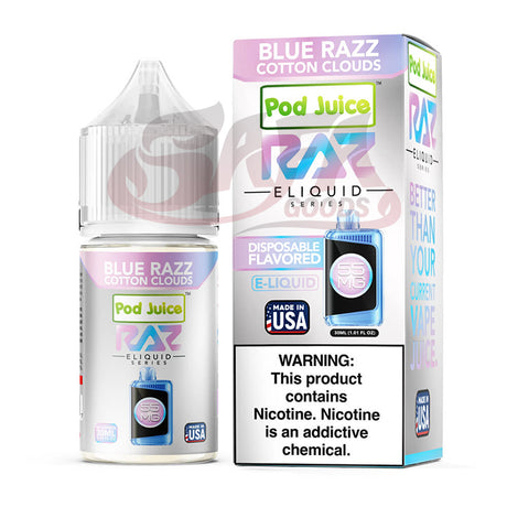 Blue Razz Cotton Clouds Raz E-Liquids Salt Nic 30ML Bottles