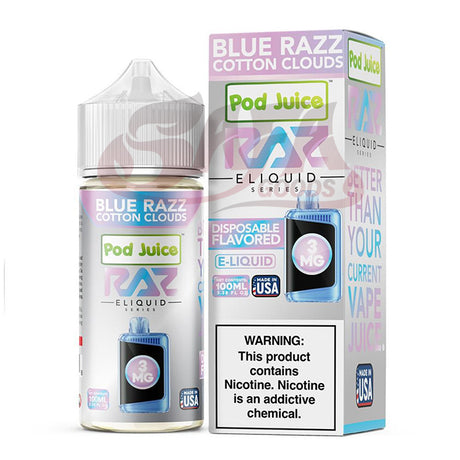 Blue Razz Cotton Clouds Raz FB E-Liquids 100ML Bottles