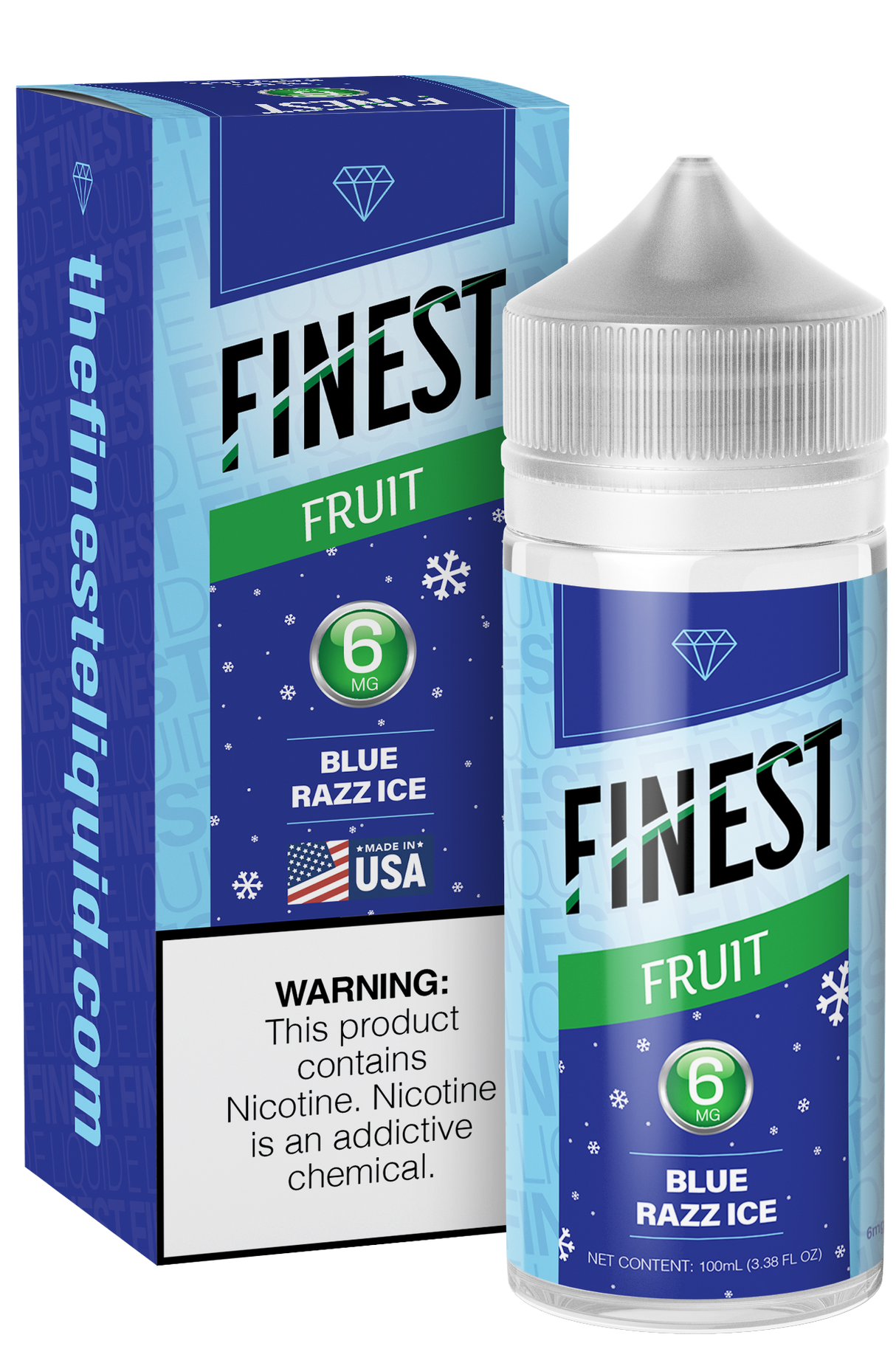 Blue Razz Ice Freebase E-Liquid Fruit Edition 100ML - The Finest