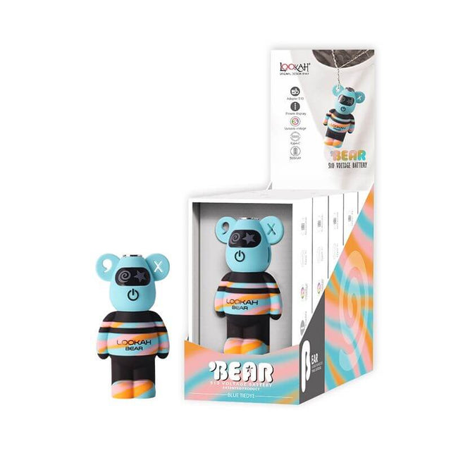 Blue Tie-Dye Bear Vape Battery - Lookah