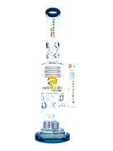 Blue Tsunami 20" Barrel Glass Water Pipe – Shower Head & Honeycomb Perc
