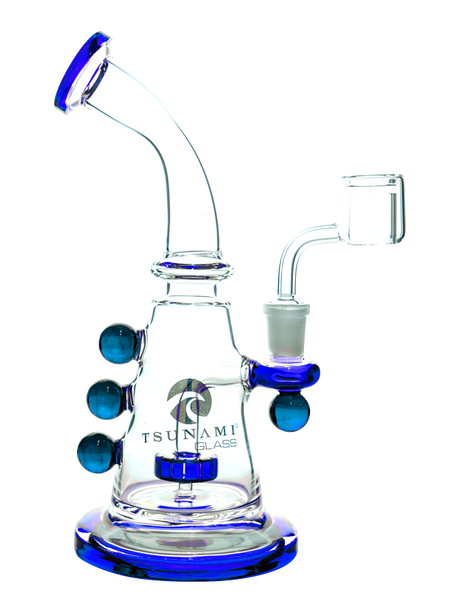 Blue Tsunami 9" Showerhead Marble Concentrate Glass Water Pipe