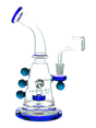 Blue Tsunami 9" Showerhead Marble Concentrate Glass Water Pipe