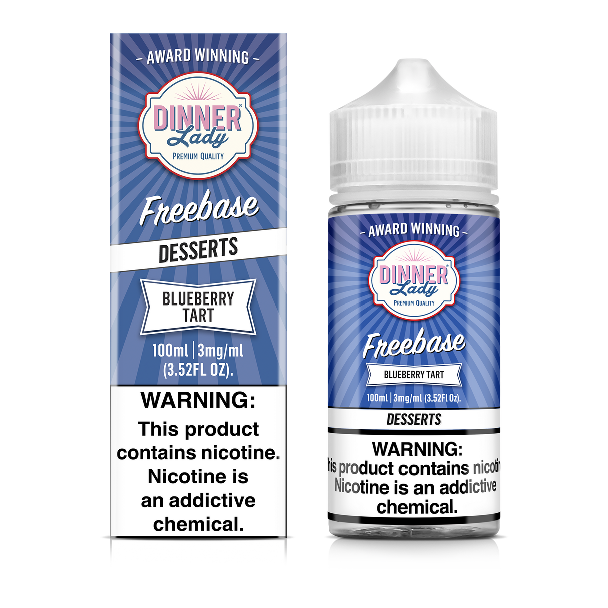 Blueberry Tart Freebase E-Liquid 100ML - Dinner Lady