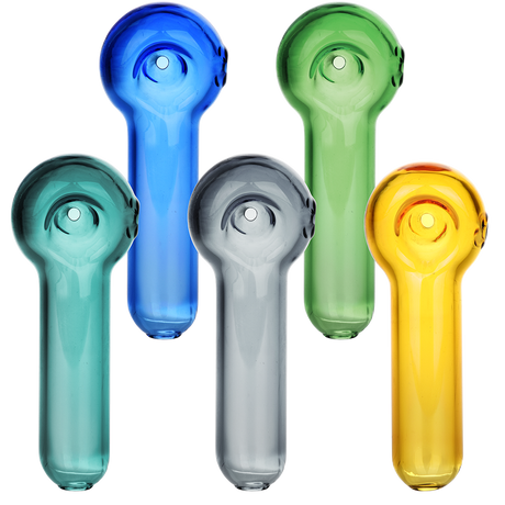 Bright Bubble 3.25" Glass Spoon Pipe – Asst. Colors (5PC)