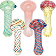 Classic Frit & Stripe Spoon Pipe 3.5" Asst. Designs [40CT] - Pulsar