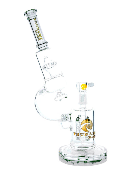 Clear 14" Microscope Quad Rocket Domed Perc Water Pipe - Tsunami