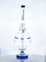 Clear Blue 21" Tsunami Sprinkler & Honeycomb Glass Water Pipe