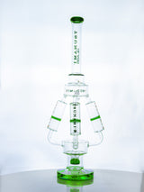 Clear Green 21" Tsunami Sprinkler & Honeycomb Glass Water Pipe