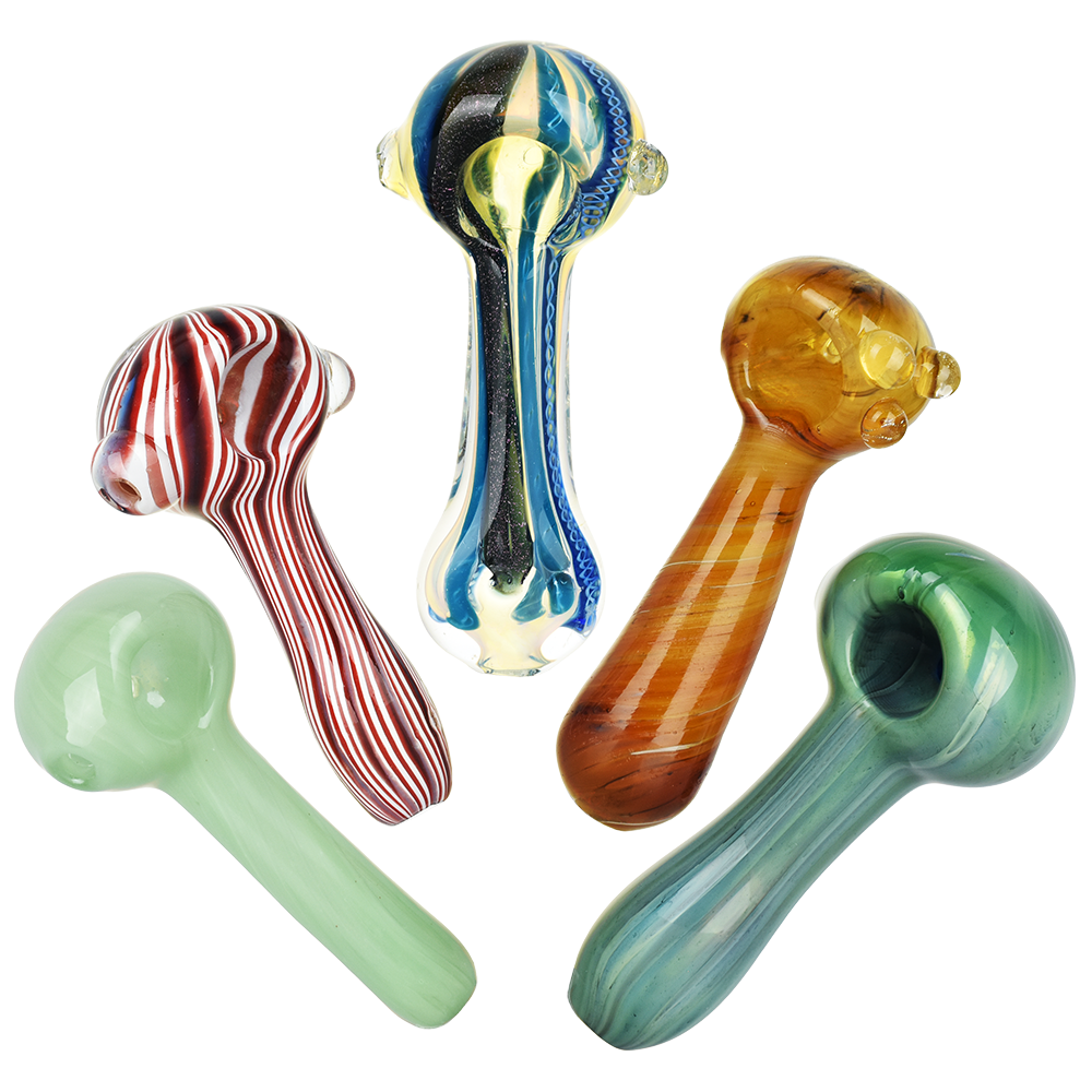 Earth Movement Glass Spoon Pipe Set – Assorted Sizes [20PC]