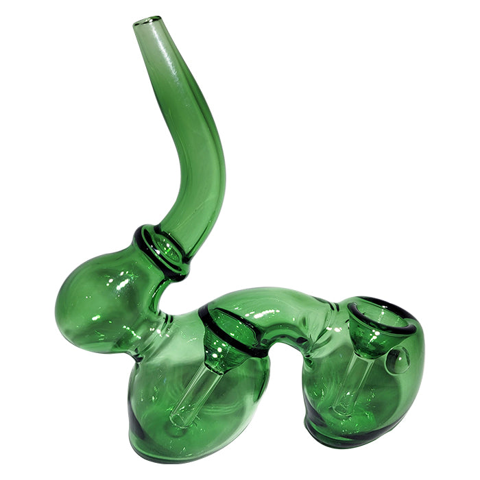 Glass Bubbler Standing Turquoise Fume Design