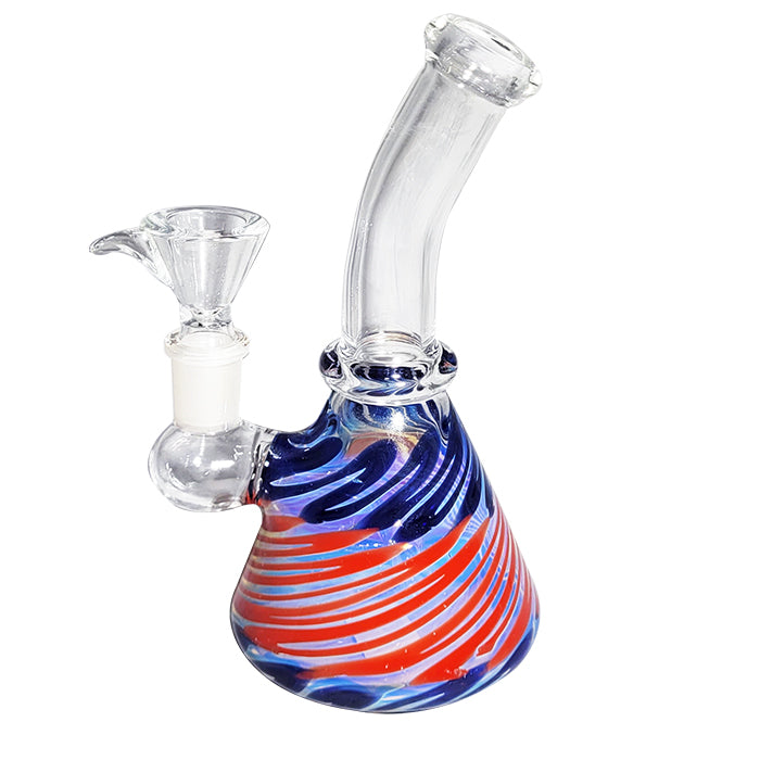 Glass Water Pipe - Flared Rasta Beaker Design