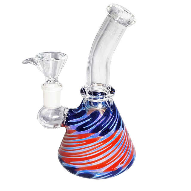 Glass Water Pipe - Flared Rasta Beaker Design