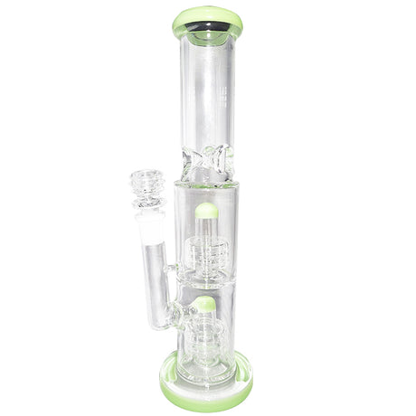 Glass Water Pipe Double Percolator Straight Pipe Design