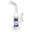 Glass Water Pipe Floral Angled Downstem Design