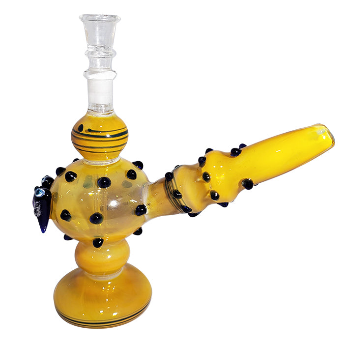 Glass Water Pipe Upward Stem Polka Dot Design