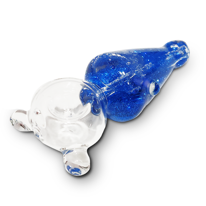 Glitter Hand Pipe w/ Clear Bowl