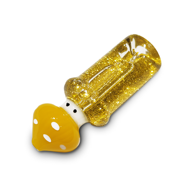 Glitter Mushroom Hand Pipe w/ Eyes