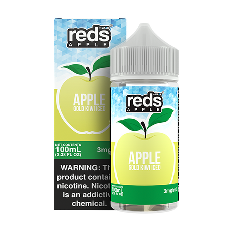 Gold Kiwi Iced FB E-Liquid 100ML - Reds Apple