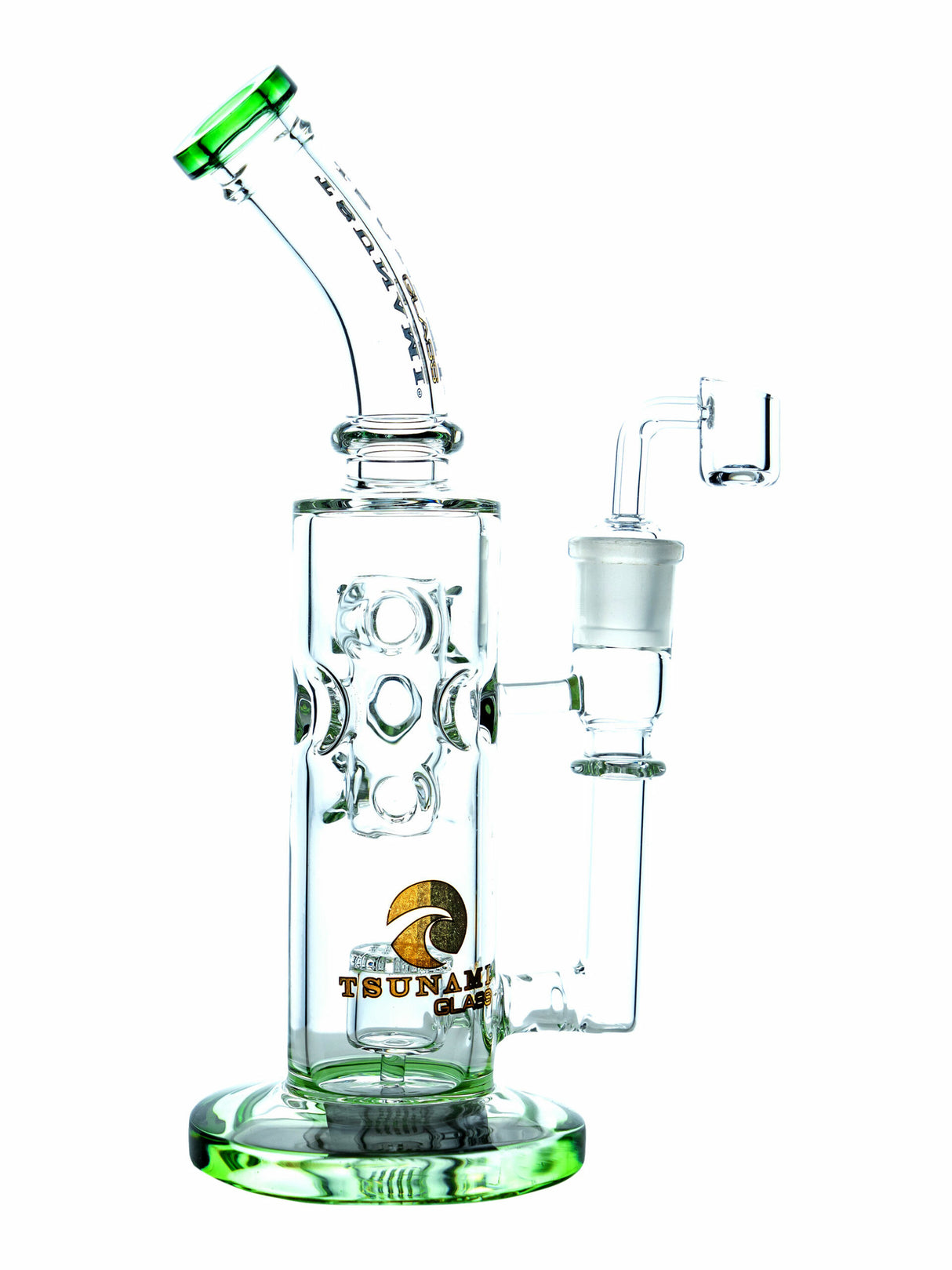 Green 11-Inch Tsunami Swiss Perc Concentrate Water Pipe