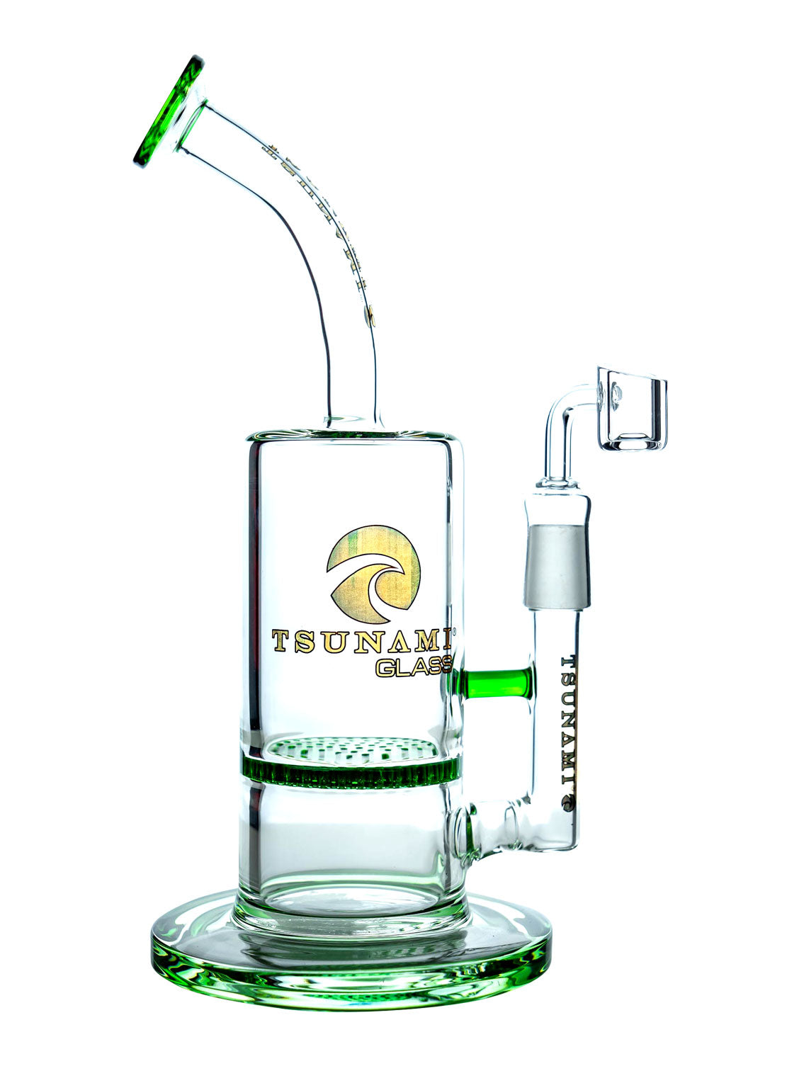 Green 11" Tsunami Concentrate Rig – Honeycomb Water Pipe